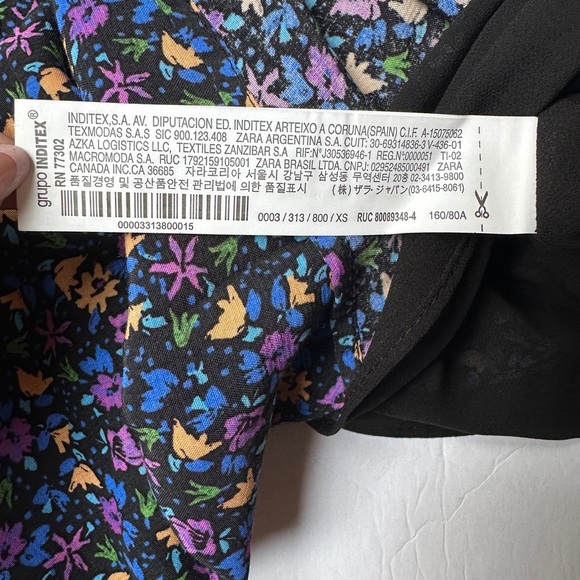 Zara Mini Dress | Boho Floral Print | Women’s XS | Shoulder Pads | Long Sleeve - Picture 3 of 11